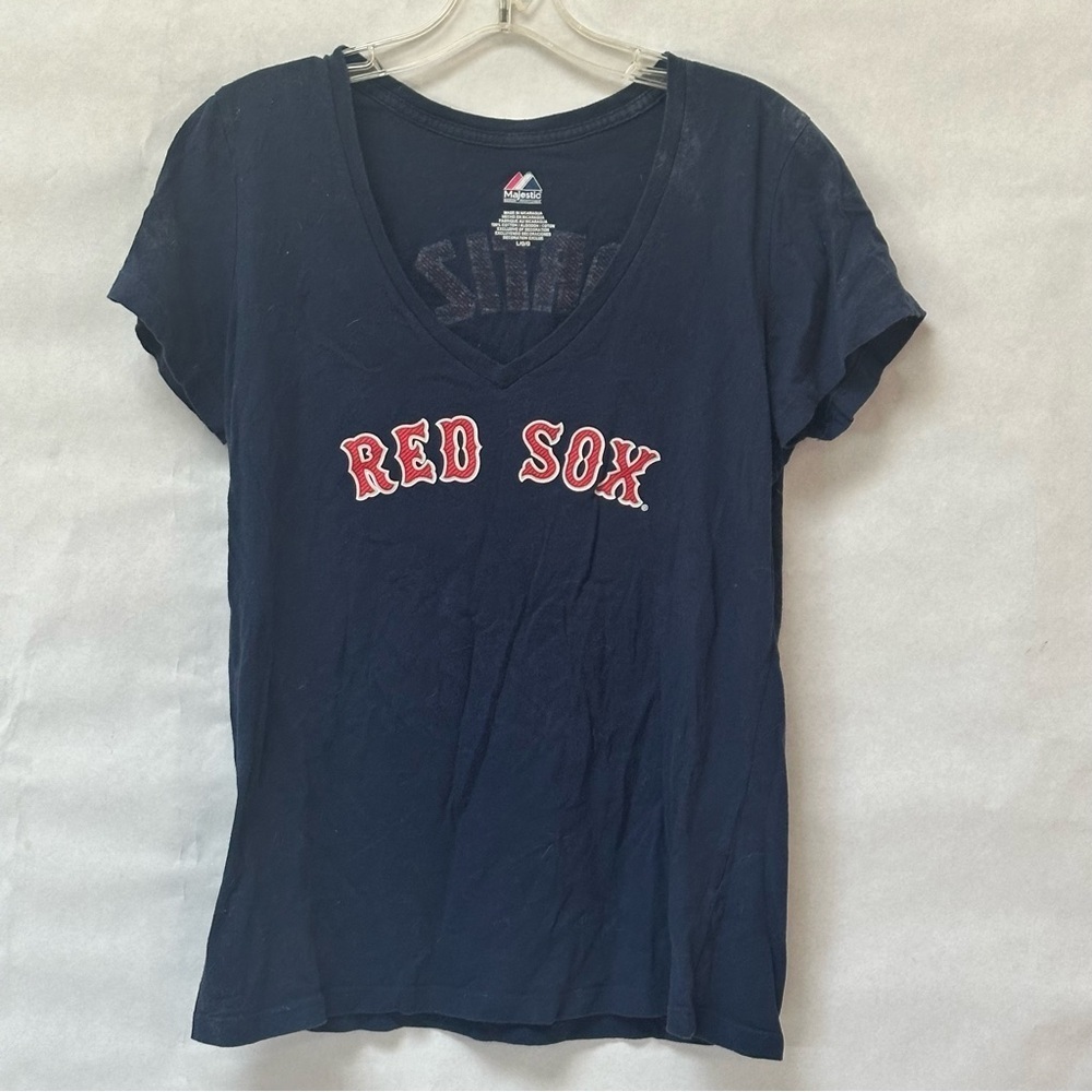 Red Sox Women's Navy Blue T-Shirt